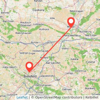 Minden Bielefeld Mitfahrgelegenheit Karte