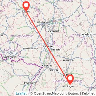 Metzingen Koblenz Bahn Karte