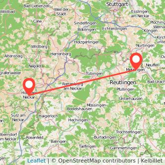 Metzingen Horb am Neckar Bahn Karte