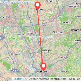 Mettmann Leverkusen Mitfahrgelegenheit Karte