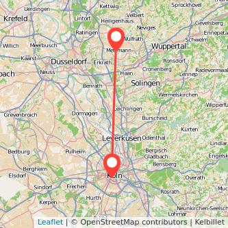 Mettmann Köln Mitfahrgelegenheit Karte