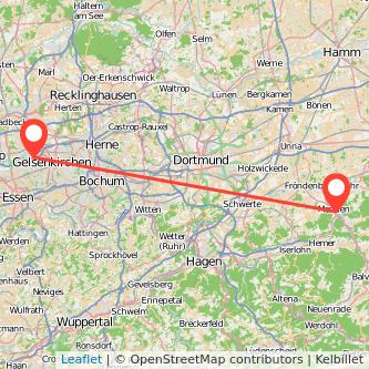 Menden Gelsenkirchen Mitfahrgelegenheit Karte