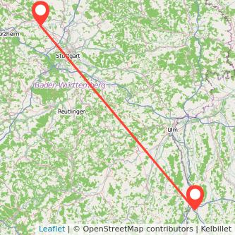 Memmingen Vaihingen an der Enz Bahn Karte