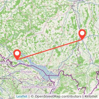 Memmingen Radolfzell am Bodensee Bahn Karte