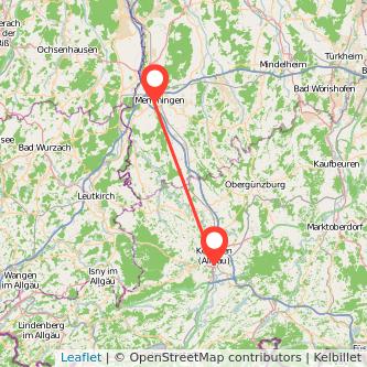 Memmingen Kempten Mitfahrgelegenheit Karte