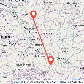 Memmingen Gießen Mitfahrgelegenheit Karte