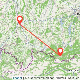 Memmingen Garmisch-Partenkirchen Bahn Karte
