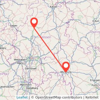 Marburg Würzburg Mitfahrgelegenheit Karte