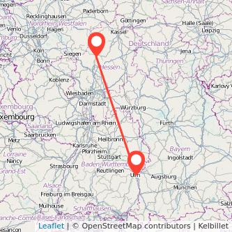 Marburg Neu-Ulm Mitfahrgelegenheit Karte