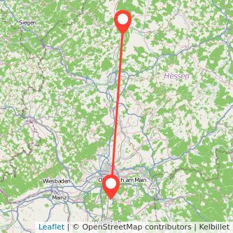 Marburg Langen Mitfahrgelegenheit Karte
