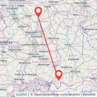 Marburg Kempten Mitfahrgelegenheit Karte