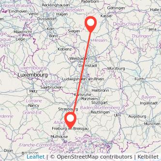 Marburg Freiburg im Breisgau Mitfahrgelegenheit Karte