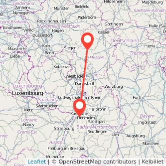 Marburg Ettlingen Mitfahrgelegenheit Karte