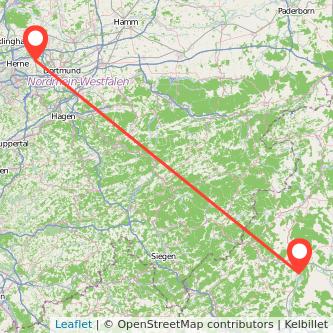 Marburg Castrop-Rauxel Mitfahrgelegenheit Karte