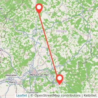 Marburg Aschaffenburg Mitfahrgelegenheit Karte