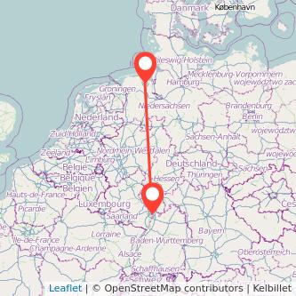 Mannheim Wilhelmshaven Mitfahrgelegenheit Karte