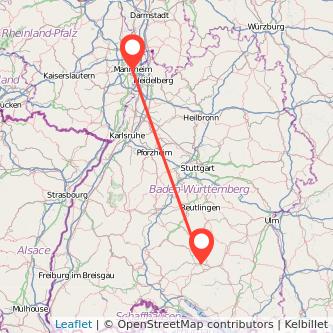 Mannheim Sigmaringen Mitfahrgelegenheit Karte