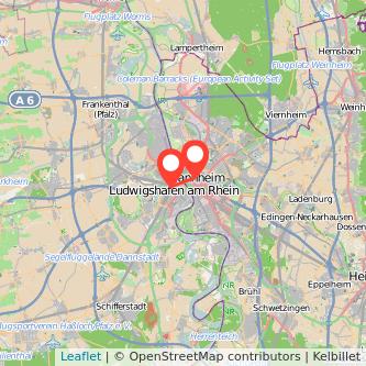 Mannheim Ludwigshafen Mitfahrgelegenheit Karte