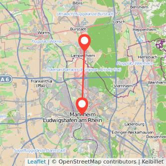 Mannheim Lampertheim Mitfahrgelegenheit Karte