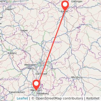 Mannheim Kassel Mitfahrgelegenheit Karte