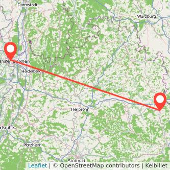 Mannheim Crailsheim Mitfahrgelegenheit Karte