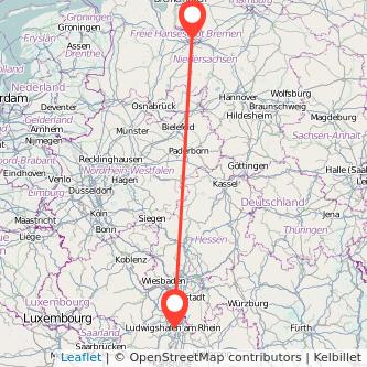 Mannheim Bremen Mitfahrgelegenheit Karte