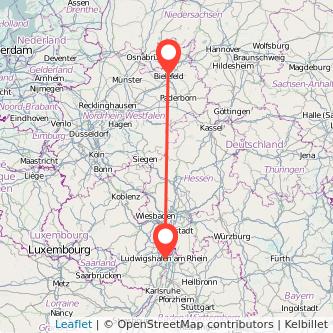 Mannheim Bielefeld Mitfahrgelegenheit Karte
