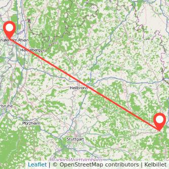 Mannheim Aalen Mitfahrgelegenheit Karte