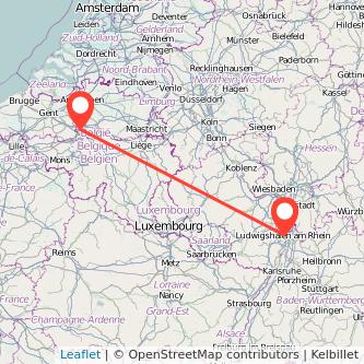Mannheim Brüssel Mitfahrgelegenheit Karte