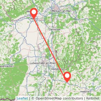Mainz Sinsheim Mitfahrgelegenheit Karte