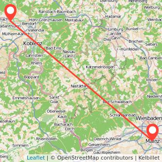 Mainz Neuwied Mitfahrgelegenheit Karte