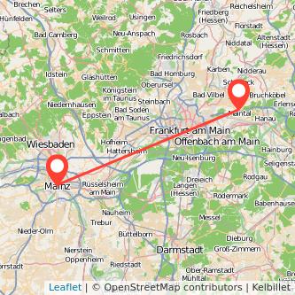 Mainz Maintal Mitfahrgelegenheit Karte