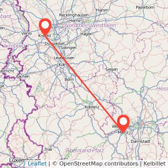 Mainz Krefeld Mitfahrgelegenheit Karte