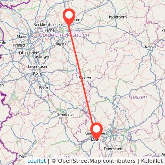Mainz Kamen Mitfahrgelegenheit Karte