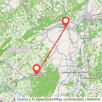 Mainz Kaiserslautern Mitfahrgelegenheit Karte