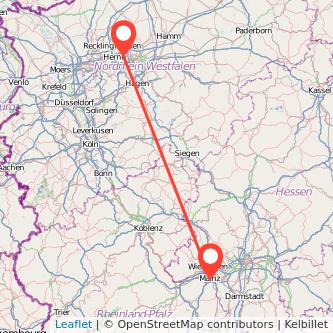 Mainz Castrop-Rauxel Mitfahrgelegenheit Karte