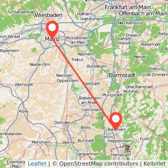 Mainz Bensheim Bahn Karte
