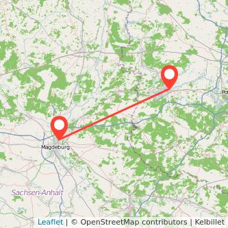 Magdeburg Brandenburg an der Havel Bahn Karte