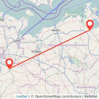 Lüneburg Greifswald Bahn Karte