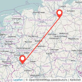 Lüneburg Bonn Mitfahrgelegenheit Karte