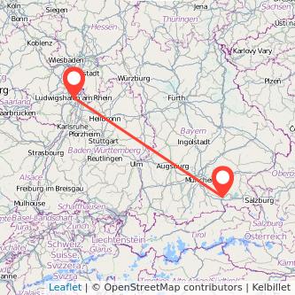 Ludwigshafen Rosenheim Bahn Karte