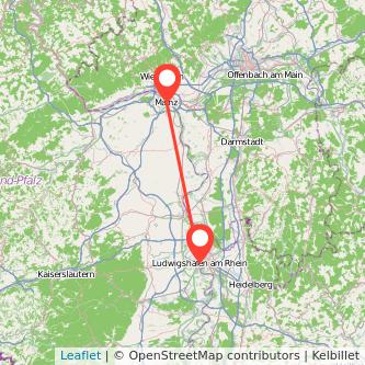 Ludwigshafen Mainz Mitfahrgelegenheit Karte