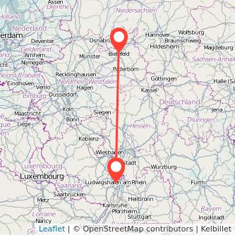 Ludwigshafen Bielefeld Bahn Karte