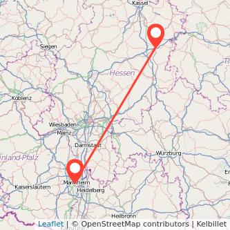 Ludwigshafen Bad Hersfeld Bahn Karte