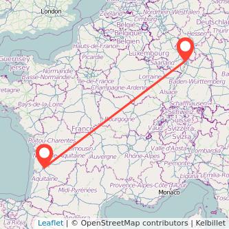 Ludwigshafen Bordeaux Mitfahrgelegenheit Karte