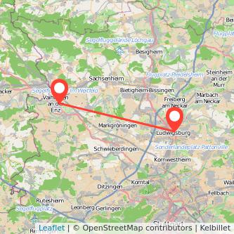 Ludwigsburg Vaihingen an der Enz Bahn Karte