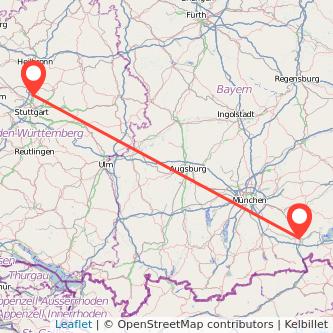 Ludwigsburg Rosenheim Bahn Karte