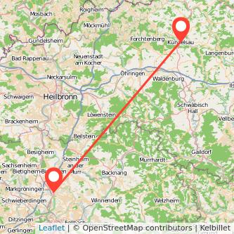 Ludwigsburg Künzelsau Mitfahrgelegenheit Karte