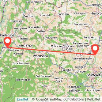 Ludwigsburg Ettlingen Mitfahrgelegenheit Karte