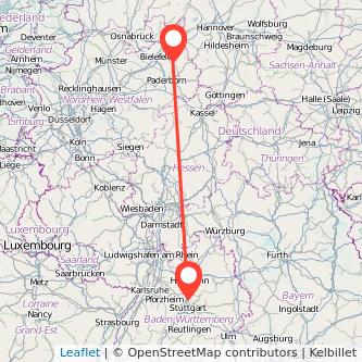 Ludwigsburg Detmold Mitfahrgelegenheit Karte